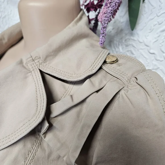 Juicy Couture Tan Trench Coat with Belted Waist - Picture 5 of 7